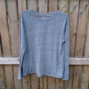 Sonoma Everyday Tee Long Sleeve Gray Casual Basic Lightweight Top